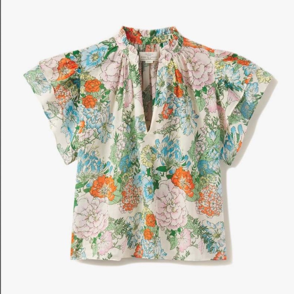 Trovata Birds of Paradise Clover flutter sleeve top (L)